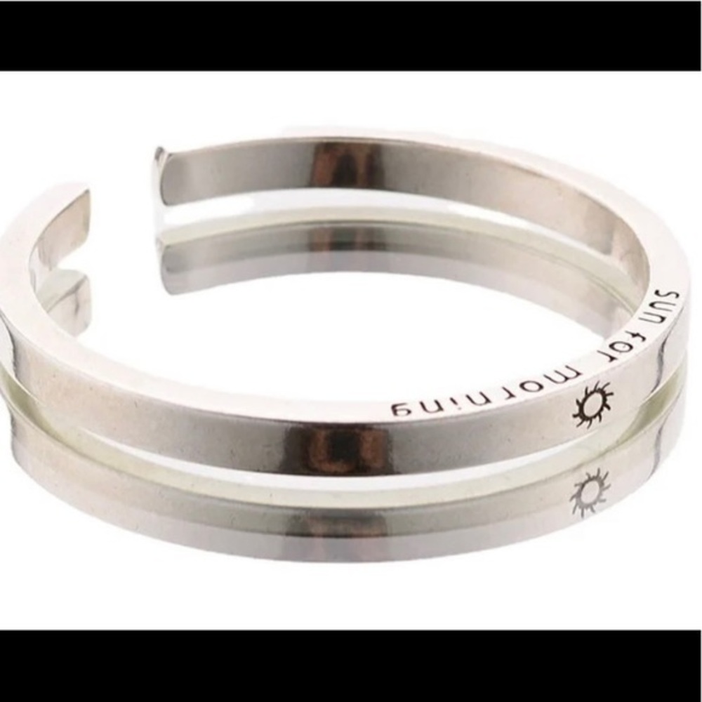 Sun and Moon Bracelet 925 Sterling Silver Cuff Bracelet Set